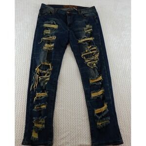 VIP Jeans Womens Jeans Size 13/14 Blue Distressed 5 Pockets